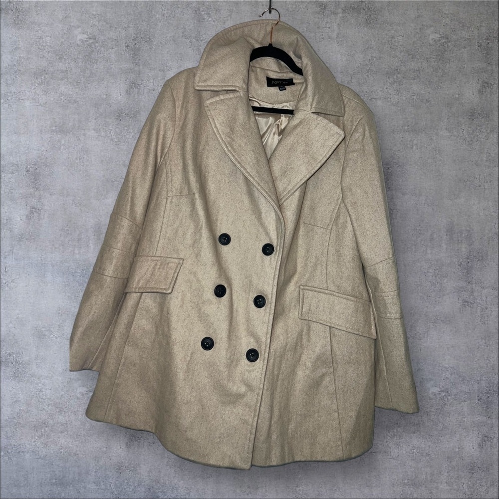 Apt. 9 Tan Double-Breasted Pea Coat
